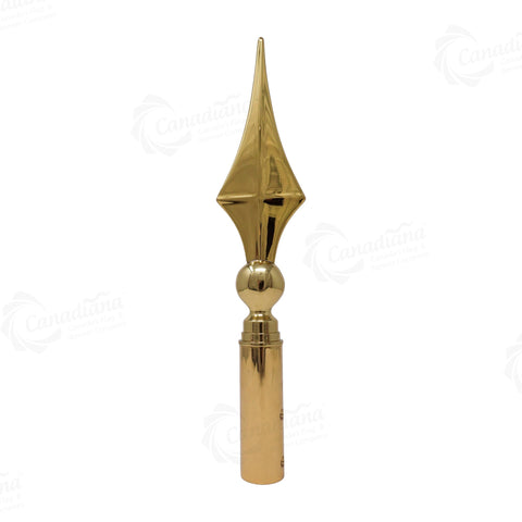 Brass Spear Pole Top - Canadiana Flag