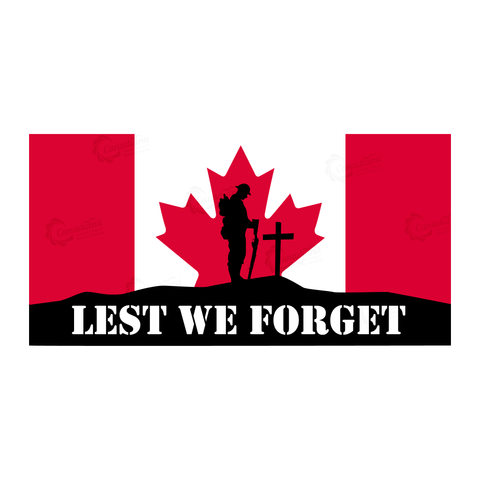 Remembrance Day Flag - Lest We Forget - Canadiana Flag