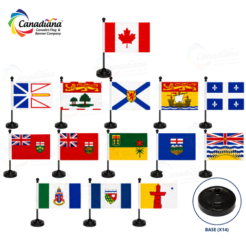 10” x 6” Canada Provincial & Territorial Flags SET - Canadiana Flag