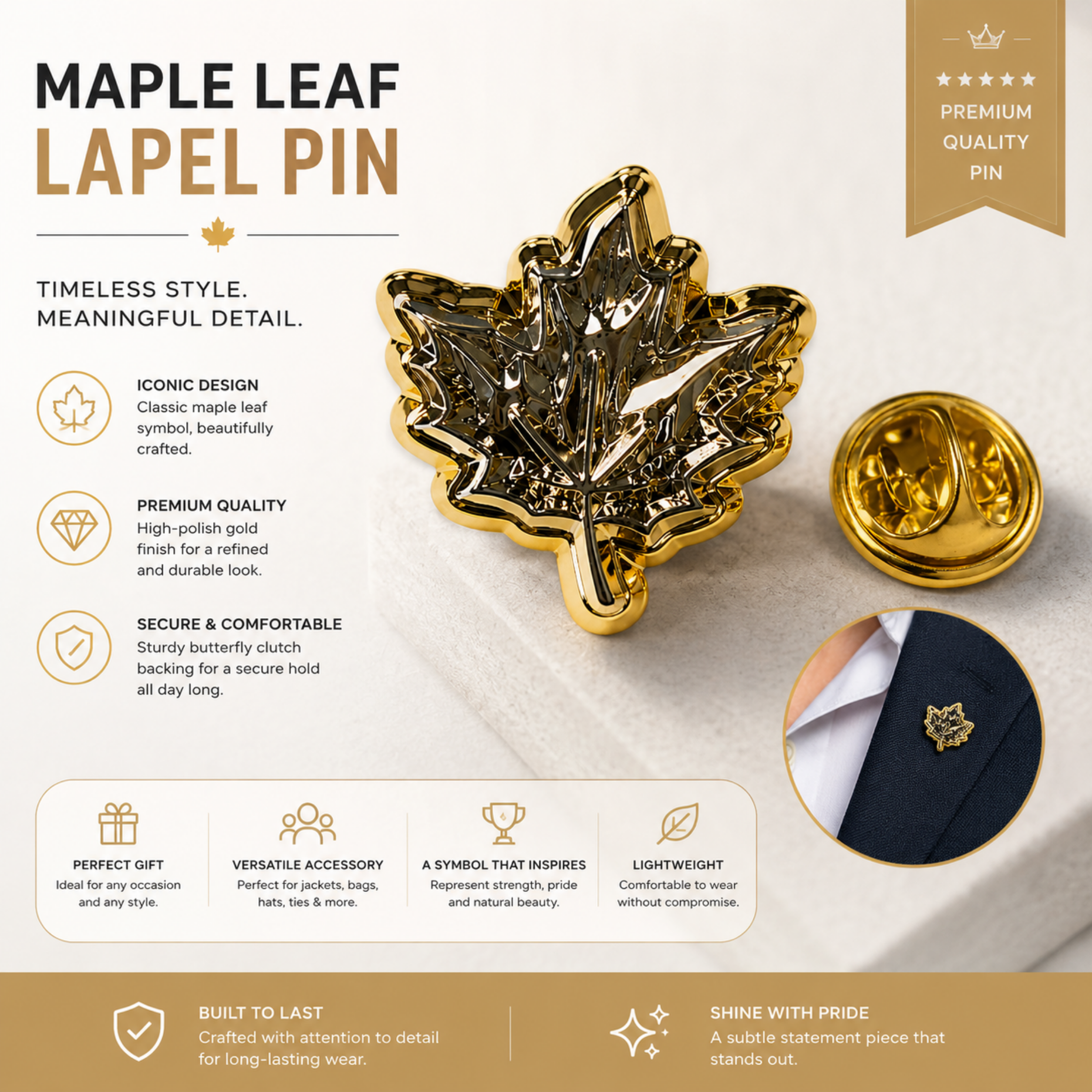 Maple Leaf Lapel Pin – Canadiana Flag