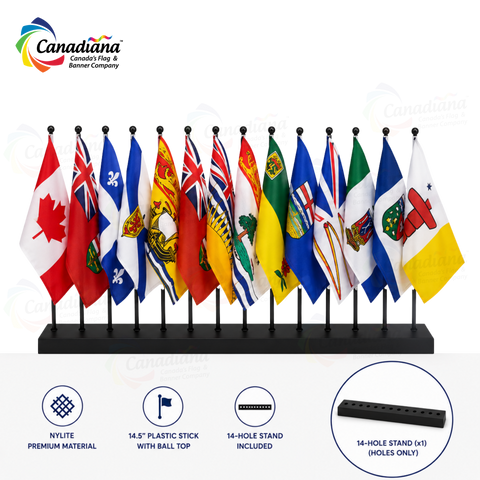 10” x 6” Canada Provincial & Territorial Flags SET - Canadiana Flag