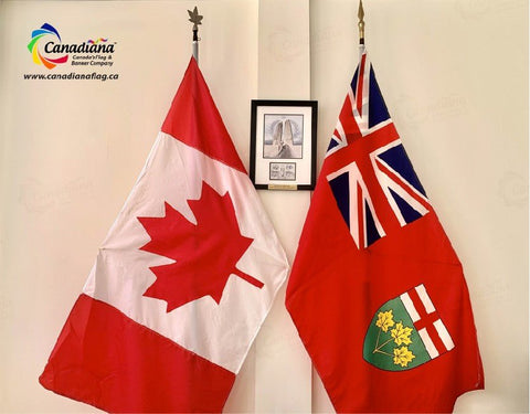 8' Indoor Flagpole Set - Canadiana Flag