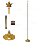 8' Oak Indoor Flagpole Set - Canadiana Flag