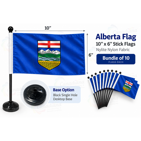10” x 6” Canada's Provincial Stick Flag Bundle Buy