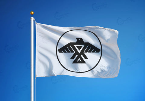 Anishinabek-First-Nation-white-flag-flying