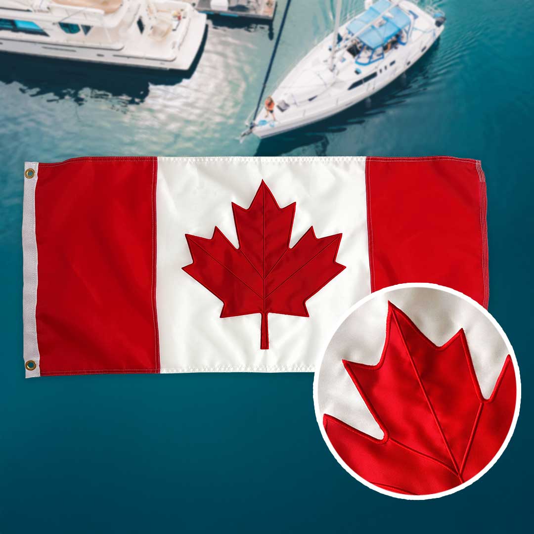 Authentic Appliqué Canada Flag - Canadiana Flag