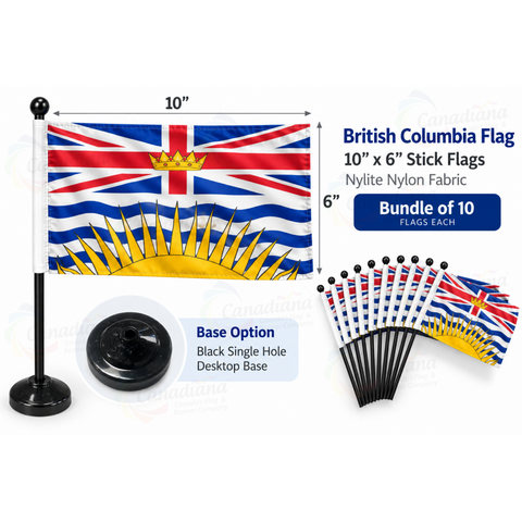 10” x 6” Canada's Provincial Stick Flag Bundle Buy