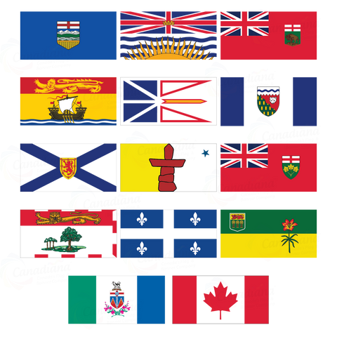 Canada Provincial & Territorial Flags Set - Canadiana Flag
