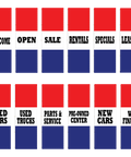 Red & Blue Acid Dyed Tri-Panel Auto/Dealer Message Banner - Canadiana Flag