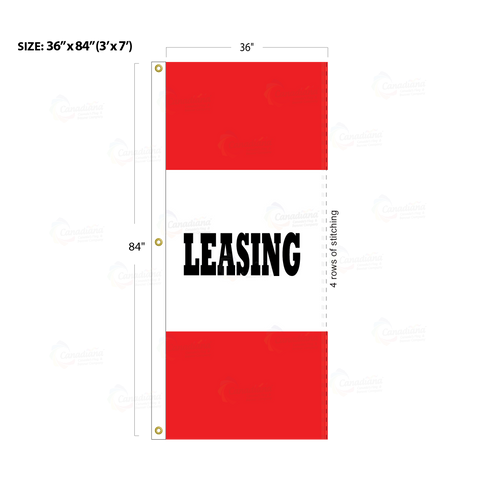 Red Acid Dyed Tri-Panel Auto/Dealer Message Banner - Canadiana Flag