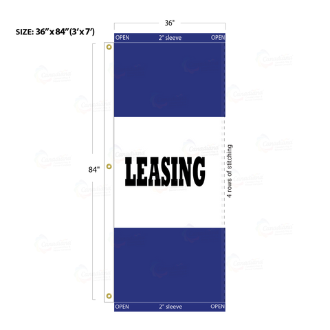 Blue Acid Dyed Tri-Panel Auto/Dealer Message Banner - Canadiana Flag