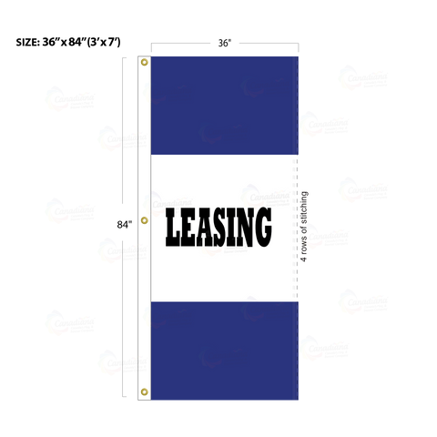 Blue Acid Dyed Tri-Panel Auto/Dealer Message Banner - Canadiana Flag