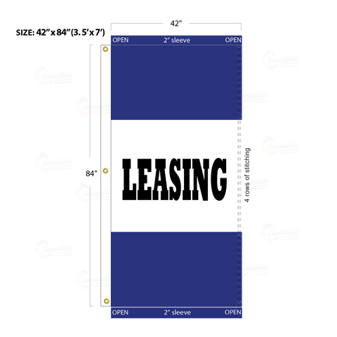 Blue Acid Dyed Tri-Panel Auto/Dealer Message Banner - Canadiana Flag