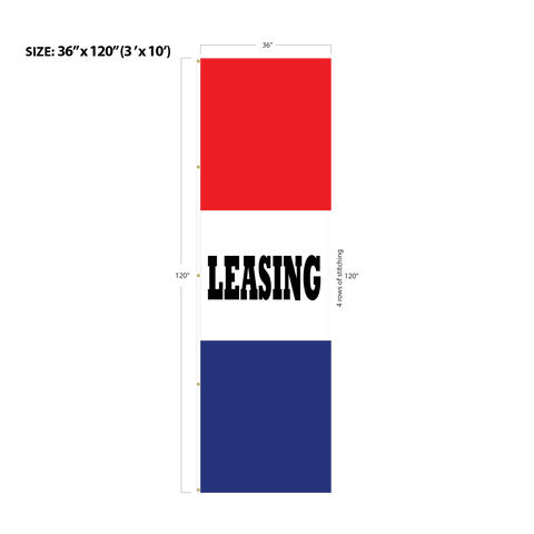 Red & Blue Acid Dyed Tri-Panel Auto/Dealer Message Banner - Canadiana Flag