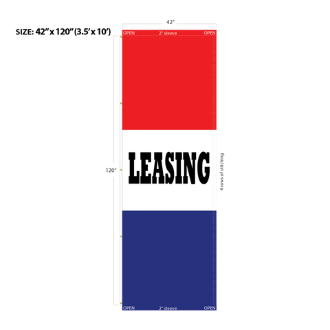 Red & Blue Acid Dyed Tri-Panel Auto/Dealer Message Banner - Canadiana Flag