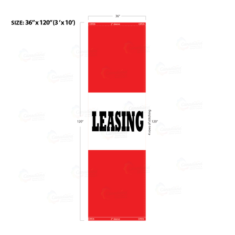 Red Acid Dyed Tri-Panel Auto/Dealer Message Banner - Canadiana Flag