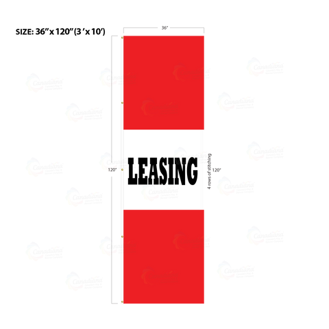 Red Acid Dyed Tri-Panel Auto/Dealer Message Banner - Canadiana Flag