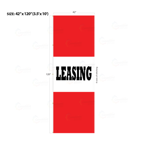 Red Acid Dyed Tri-Panel Auto/Dealer Message Banner - Canadiana Flag