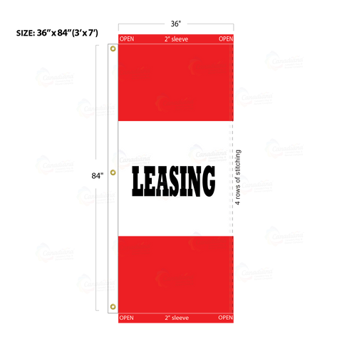 Red Acid Dyed Tri-Panel Auto/Dealer Message Banner - Canadiana Flag