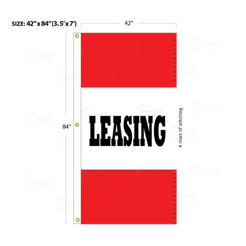 Red Acid Dyed Tri-Panel Auto/Dealer Message Banner - Canadiana Flag