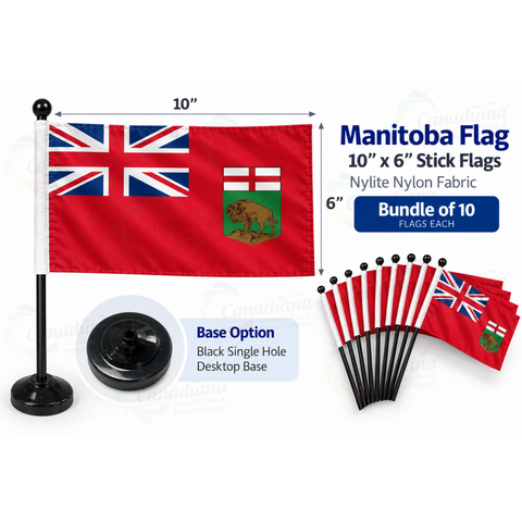 10” x 6” Canada's Provincial Stick Flag Bundle Buy