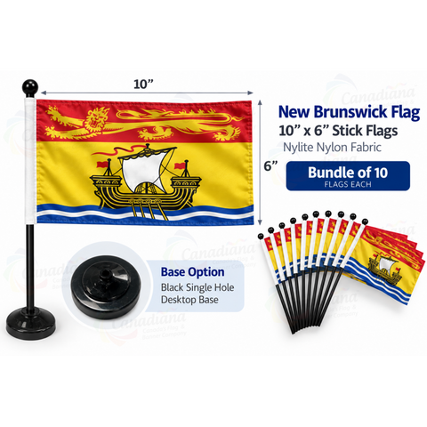 10” x 6” Canada's Provincial Stick Flag Bundle Buy