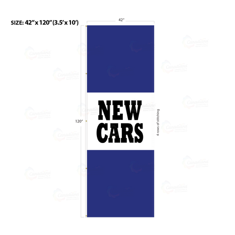 Blue Acid Dyed Tri-Panel Auto/Dealer Message Banner - Canadiana Flag