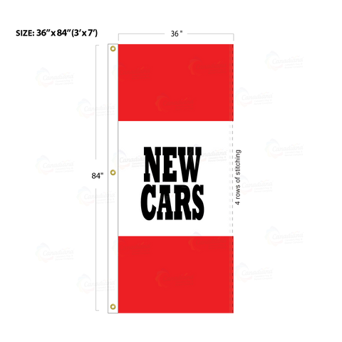 Red Acid Dyed Tri-Panel Auto/Dealer Message Banner - Canadiana Flag