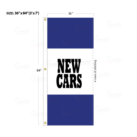 Blue Acid Dyed Tri-Panel Auto/Dealer Message Banner - Canadiana Flag