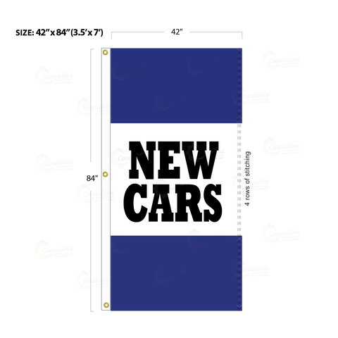 Blue Acid Dyed Tri-Panel Auto/Dealer Message Banner - Canadiana Flag