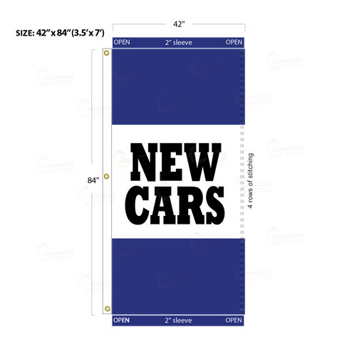 Blue Acid Dyed Tri-Panel Auto/Dealer Message Banner - Canadiana Flag