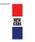 Red & Blue Acid Dyed Tri-Panel Auto/Dealer Message Banner - Canadiana Flag