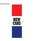 Red & Blue Acid Dyed Tri-Panel Auto/Dealer Message Banner - Canadiana Flag