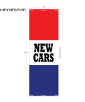 Red & Blue Acid Dyed Tri-Panel Auto/Dealer Message Banner - Canadiana Flag
