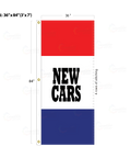 Red & Blue Acid Dyed Tri-Panel Auto/Dealer Message Banner - Canadiana Flag