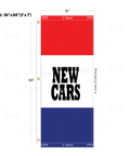 Red & Blue Acid Dyed Tri-Panel Auto/Dealer Message Banner - Canadiana Flag