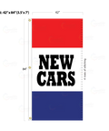 Red & Blue Acid Dyed Tri-Panel Auto/Dealer Message Banner - Canadiana Flag