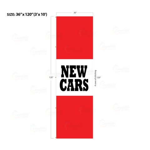 Red Acid Dyed Tri-Panel Auto/Dealer Message Banner - Canadiana Flag