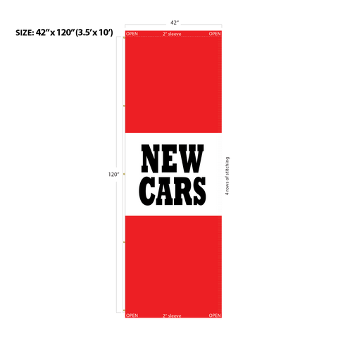 Red Acid Dyed Tri-Panel Auto/Dealer Message Banner - Canadiana Flag