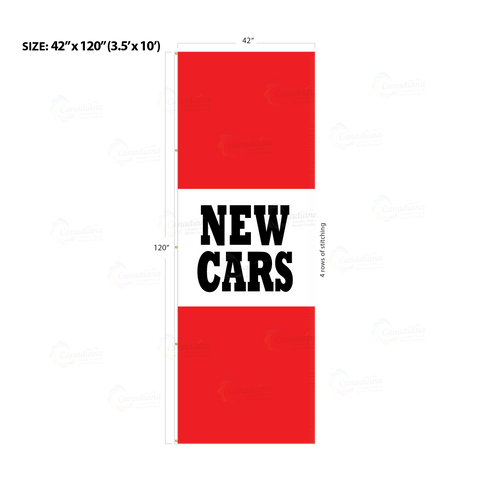 Red Acid Dyed Tri-Panel Auto/Dealer Message Banner - Canadiana Flag