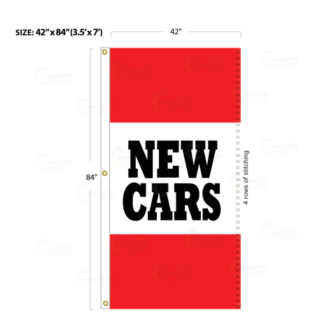 Red Acid Dyed Tri-Panel Auto/Dealer Message Banner - Canadiana Flag