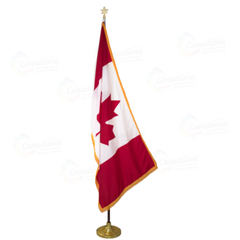 Oak Indoor Flagpole Set
