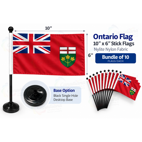 10” x 6” Canada's Provincial Stick Flag Bundle Buy