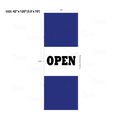 Blue Acid Dyed Tri-Panel Auto/Dealer Message Banner - Canadiana Flag