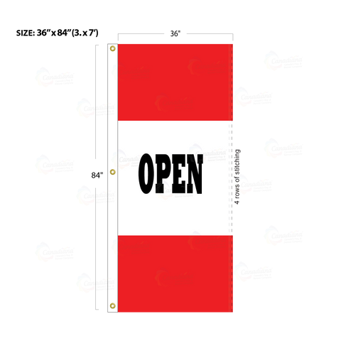 Red Acid Dyed Tri-Panel Auto/Dealer Message Banner - Canadiana Flag