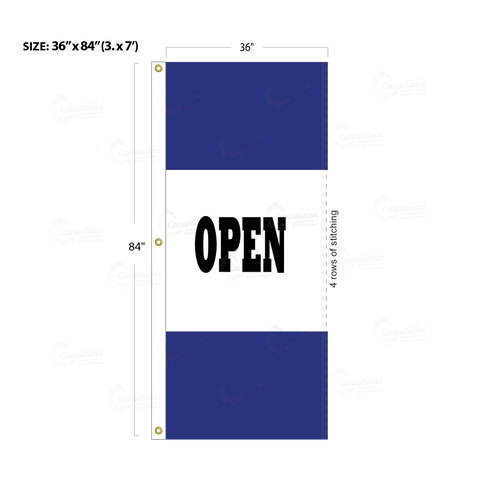 Blue Acid Dyed Tri-Panel Auto/Dealer Message Banner - Canadiana Flag