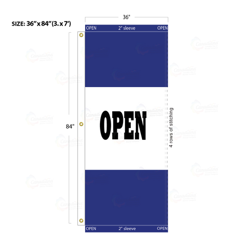 Blue Acid Dyed Tri-Panel Auto/Dealer Message Banner - Canadiana Flag