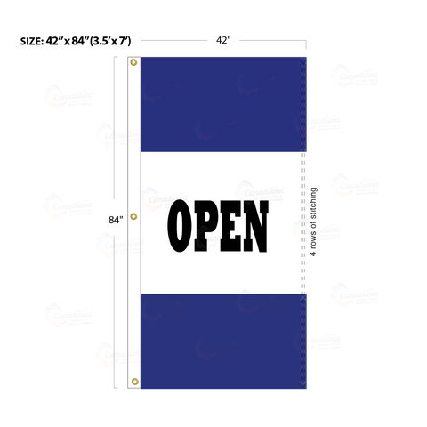 Blue Acid Dyed Tri-Panel Auto/Dealer Message Banner - Canadiana Flag