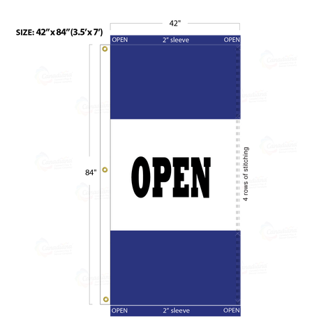 Blue Acid Dyed Tri-Panel Auto/Dealer Message Banner - Canadiana Flag