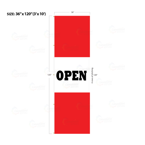 Red Acid Dyed Tri-Panel Auto/Dealer Message Banner - Canadiana Flag